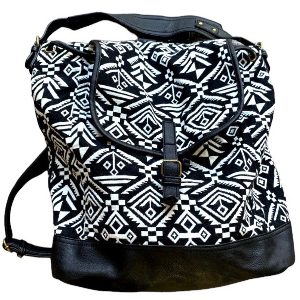 MADDEN GIRL Woven AztecTribal Boho Shoulder Bag or Backpack